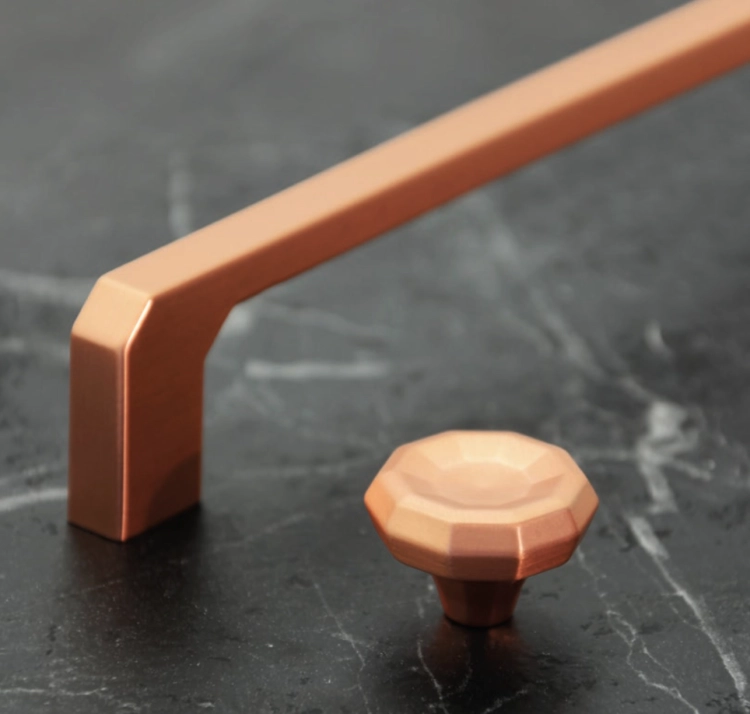 Uchwyt i gałka Campana w kolorze miedzianym